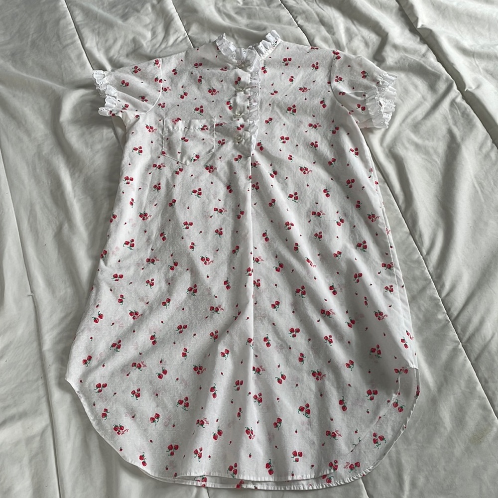 Vintage Lanz Strawberry Tunic/nightgown size S/M
